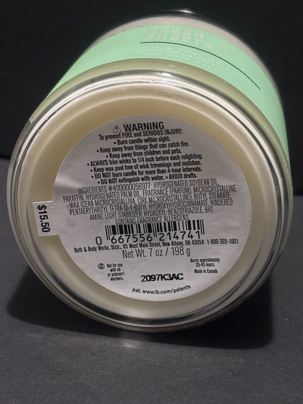 NWT Bath & Body Works Fresh Sheets Scented Single Wick 7 Oz. Glass Jar Candle - Picture 2 of 5
